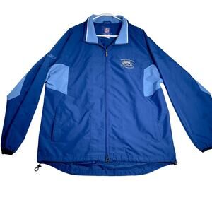 NFL Superbowl XXXIX Reebok Full Zip Windbreaker Men Large 2005 Drawstring Waist